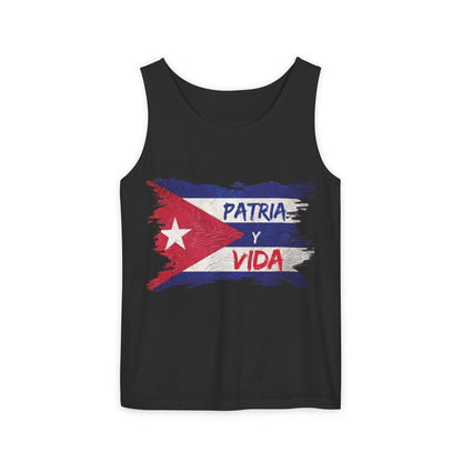 Cuban Flag Tank Top — "Patria y Vida" / "No Tenemos Miedo" Graphic Tank