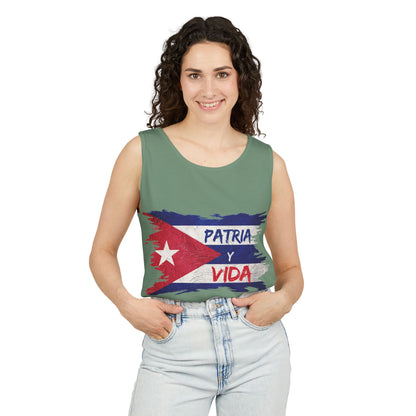 Cuban Flag Tank Top — "Patria y Vida" / "No Tenemos Miedo" Graphic Tank