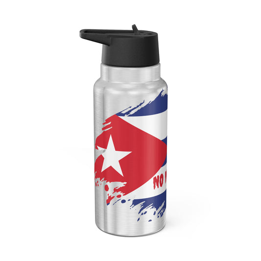 Cuban Flag Travel Tumbler - 32oz Stainless Steel with "Tú No Me Calcule" Design