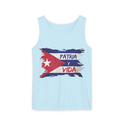 Cuban Flag Tank Top — "Patria y Vida" / "No Tenemos Miedo" Graphic Tank