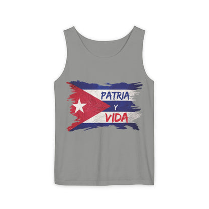 Cuban Flag Tank Top — "Patria y Vida" / "No Tenemos Miedo" Graphic Tank
