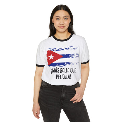 Cuban Pride Unisex Cotton Ringer T-Shirt - ¡Más Rollo Que Película!