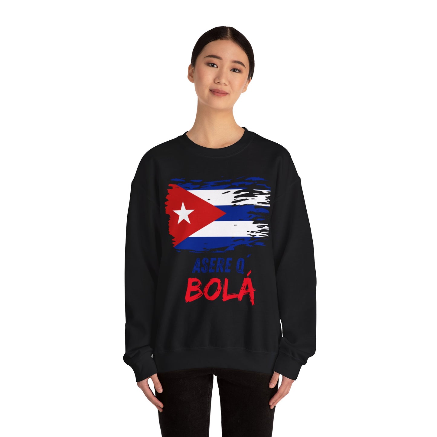 This crewneck sweatshirt is the perfect piece to show your love for Cuba and its culture. Featuring a modern and eye-catching design, it features the iconic phrase "Asere Q' Bola" in a style that captures the essence of the island.