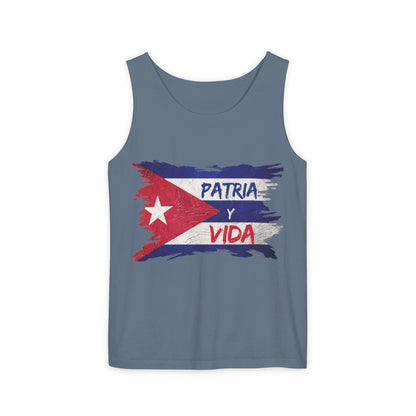 Cuban Flag Tank Top — "Patria y Vida" / "No Tenemos Miedo" Graphic Tank
