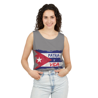 Cuban Flag Tank Top — "Patria y Vida" / "No Tenemos Miedo" Graphic Tank