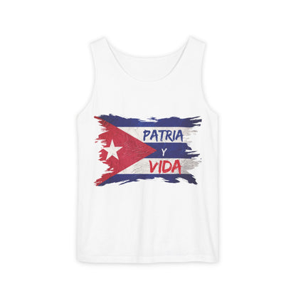 Cuban Flag Tank Top — "Patria y Vida" / "No Tenemos Miedo" Graphic Tank