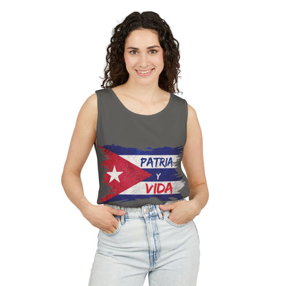 Cuban Flag Tank Top — "Patria y Vida" / "No Tenemos Miedo" Graphic Tank