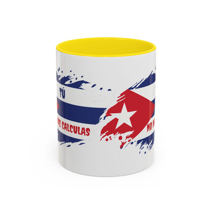 Cuban Pride Accent Coffee Mug - 'Tú No Me Calculas'