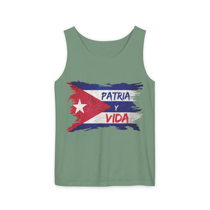 Cuban Flag Tank Top — "Patria y Vida" / "No Tenemos Miedo" Graphic Tank