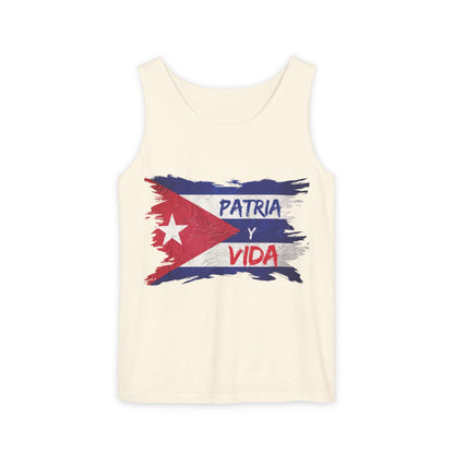 Cuban Flag Tank Top — "Patria y Vida" / "No Tenemos Miedo" Graphic Tank