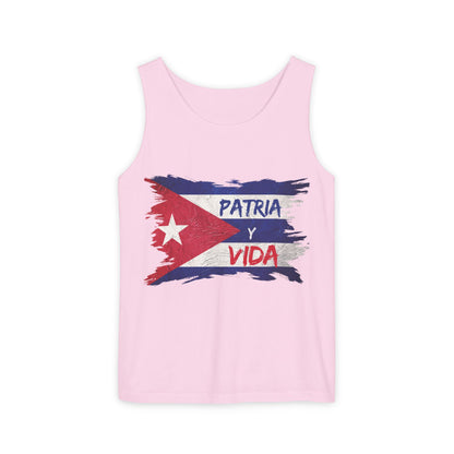 Cuban Flag Tank Top — "Patria y Vida" / "No Tenemos Miedo" Graphic Tank